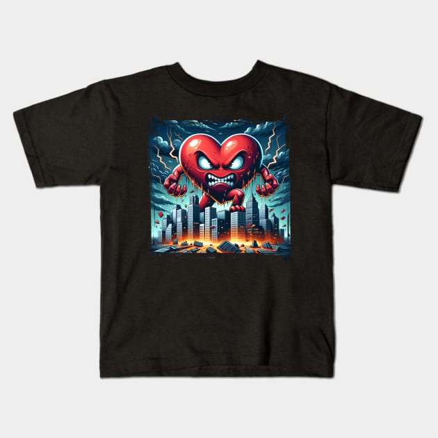 Monster Heart Kids T-Shirt by luwakka